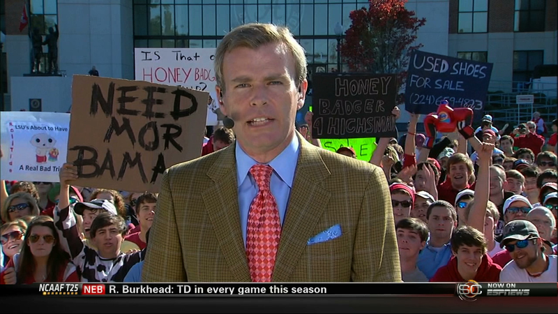 Illustration for article titled Cow Costume-Clad Character Continues Clowning Around College GameDay, Also There's Pot & Rape Jokes